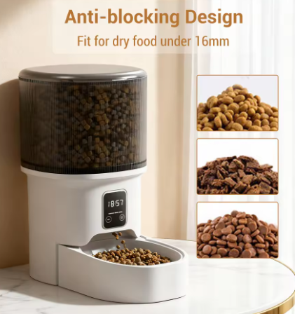 4L Automatic Cat Feeder with Timer Portion Control 1-6 Meals Per Day Button Control for Cats & Small Dogs Supplies