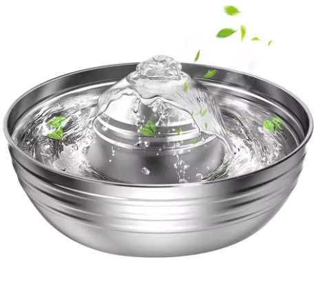 2L Stainless Steel Cat Water Fountain for Multiple Pets, Quiet, Low Noise, Dog Water Dispenser for Cats Dogs Feeder